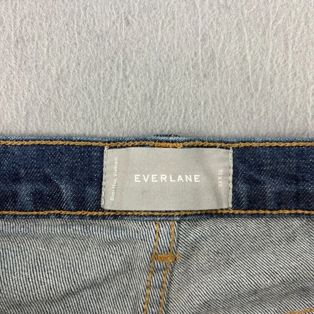Everlane‎ Jeans Mens 33x32 Blue Slim Straight Denim Medium Wash